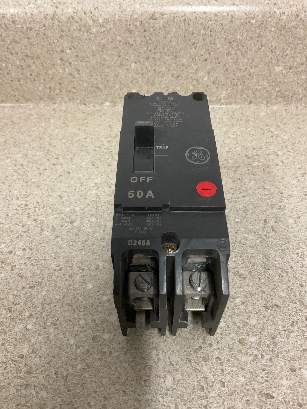 GE TEY 50Amp, 2Pole