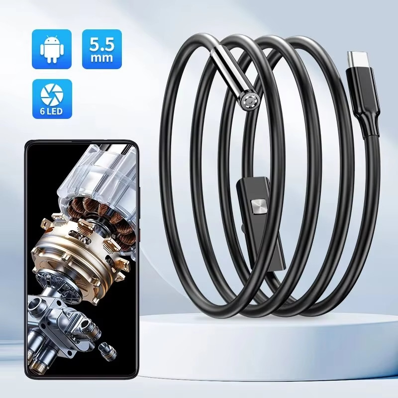 USB Endoscope for OTG Android Phone 5.5mm Borescope Inspection Snake Camera