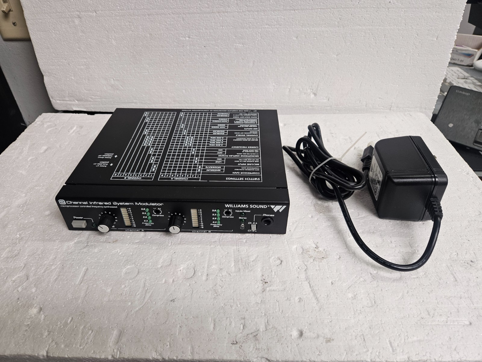 Williams Sound MOD 232 Two Channel Infrared System Modulator w/ power supply