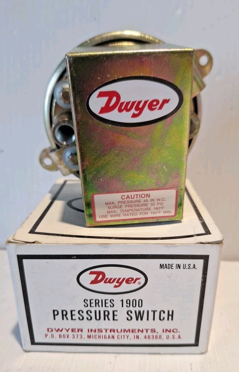 Dwyer Instruments 45 IN. W.C. 10PSI Pressure Switch 1910-0