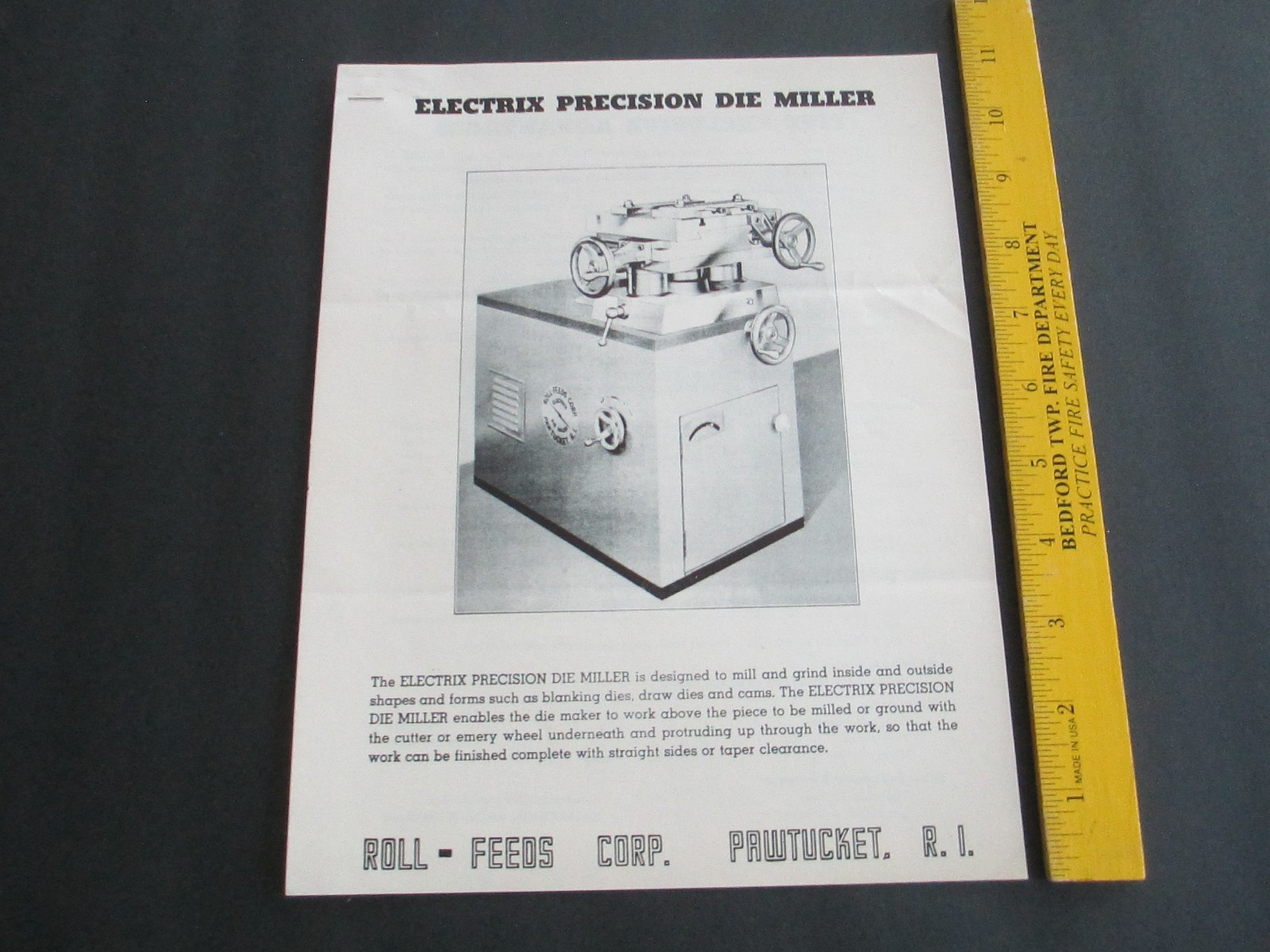 Electrix Precision Die Miller Machine Brochure Spec  8 pages      B59