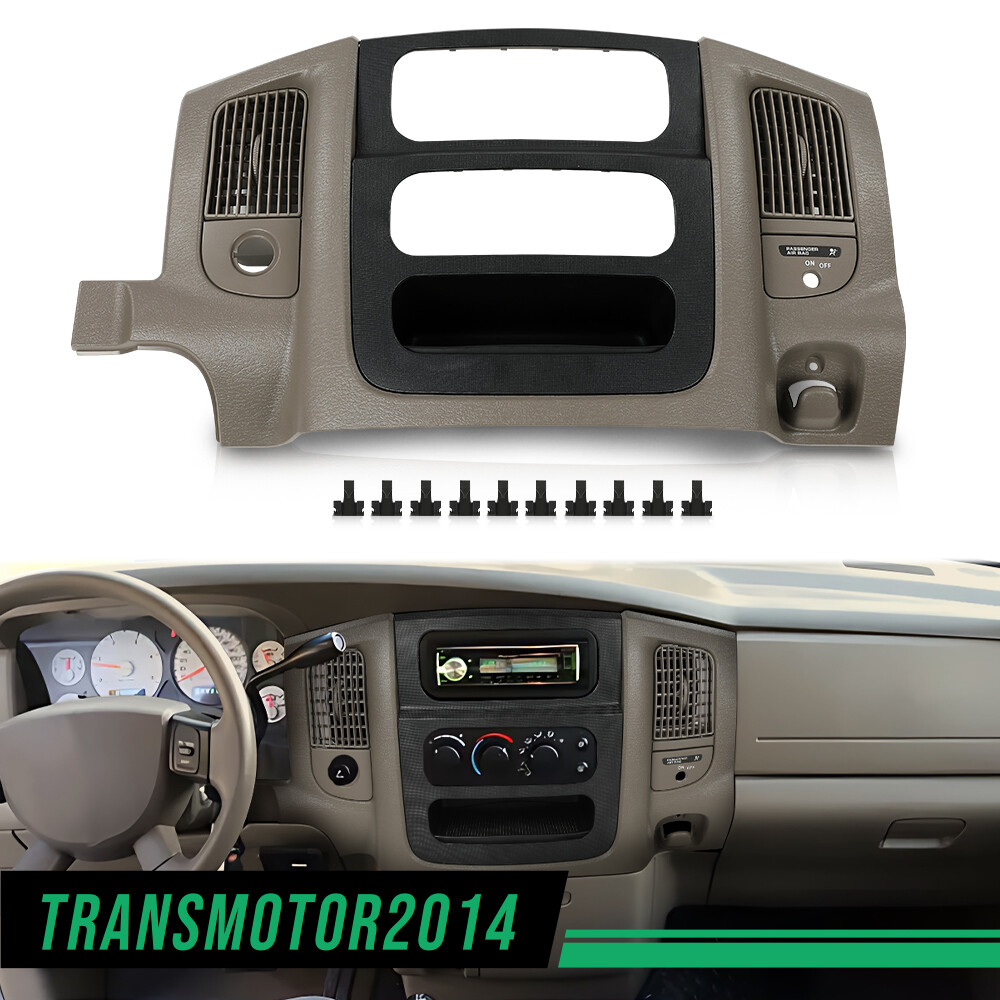 Fit For 02-05 Dodge Ram Truck Center Dashboard Radio Climate Trim Bezel W/ Vents