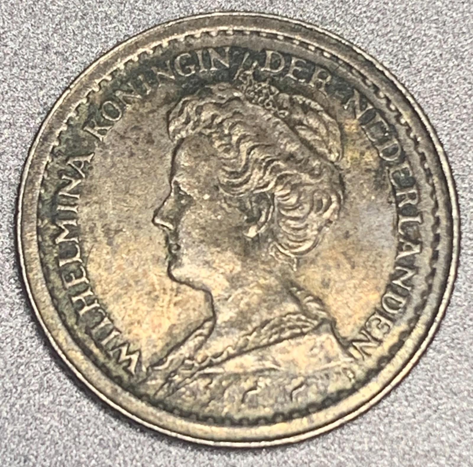 Netherlands 10 Cents 1912 XF-AU World Silver Coin Queen Wilhelmina I - 1995