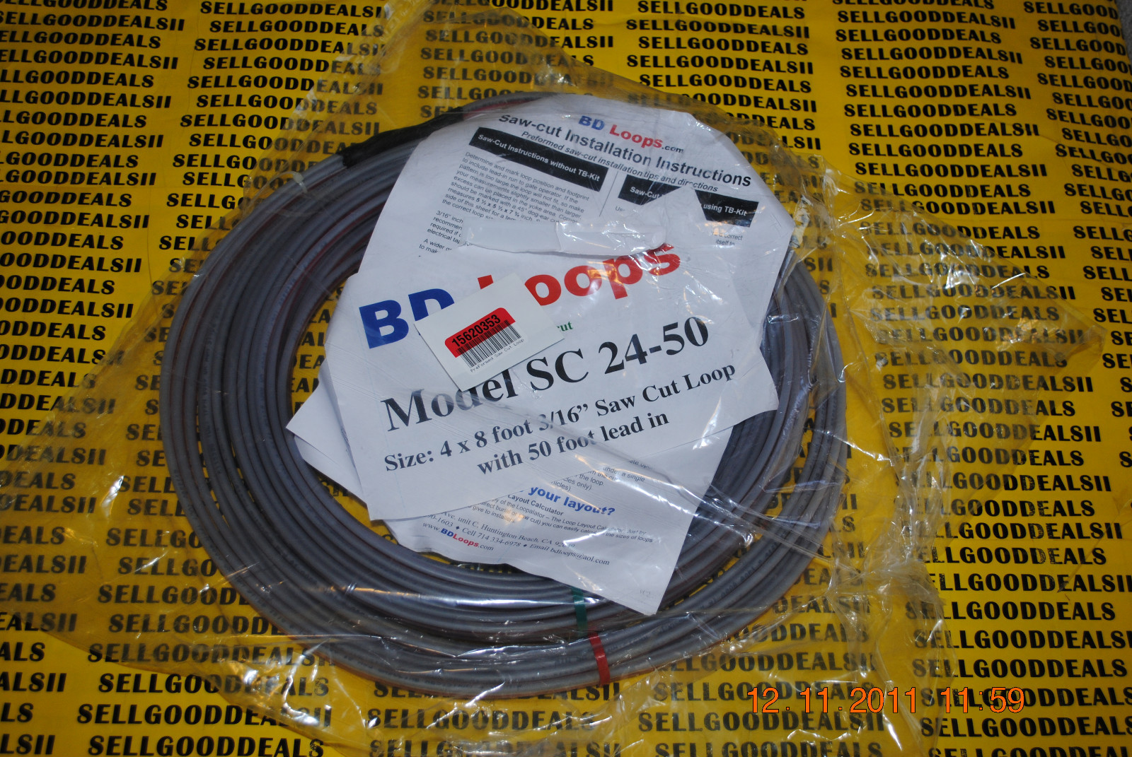 BD Loops SC24-50 Saw Cut 4x8 Foot W/50 Foot Lead New