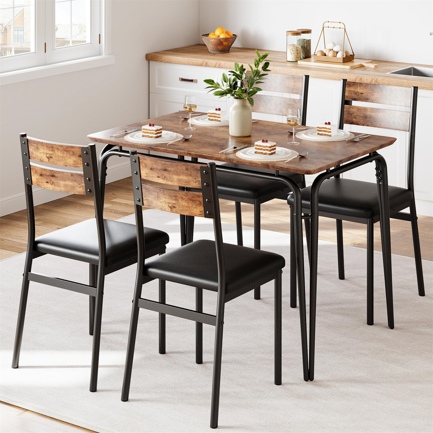 🔥Dining Table Set for 4 Kitchen Table and Chairs 5 Piece Kitchen Dining Room