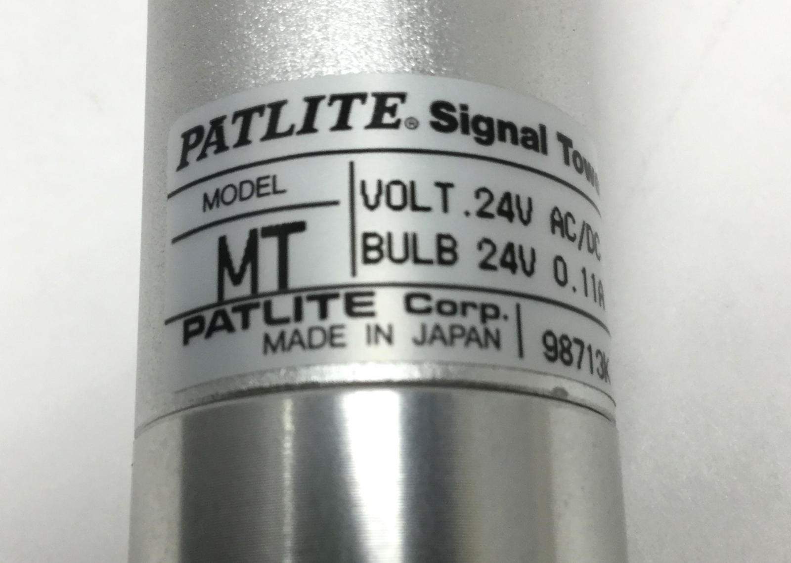 Patlite MT Super Slim Stack Light Signal Tower 24VAC/DC White, Amber, Green