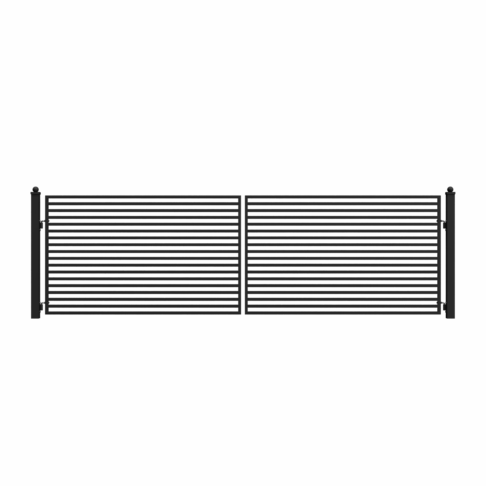 ALEKO Milan Style Dual Swing Galvanized Steel Driveway Gate 18 feet Black