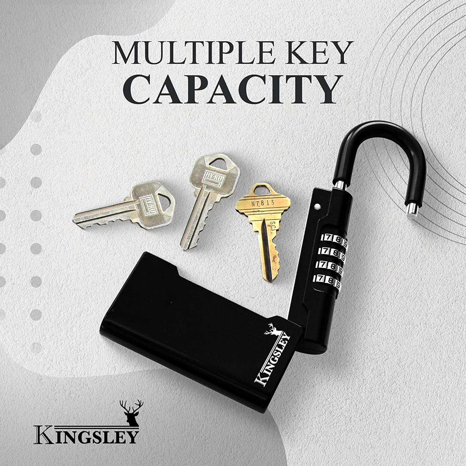 Portable Key Lock Box Resettable Combination Key Safe Black
