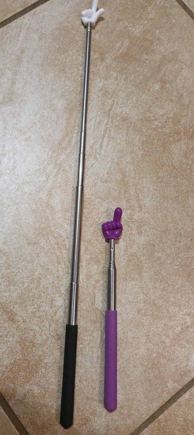 2 pieces Retractable Funny Finger pointer Purple and Black 27 Inch Long new !!