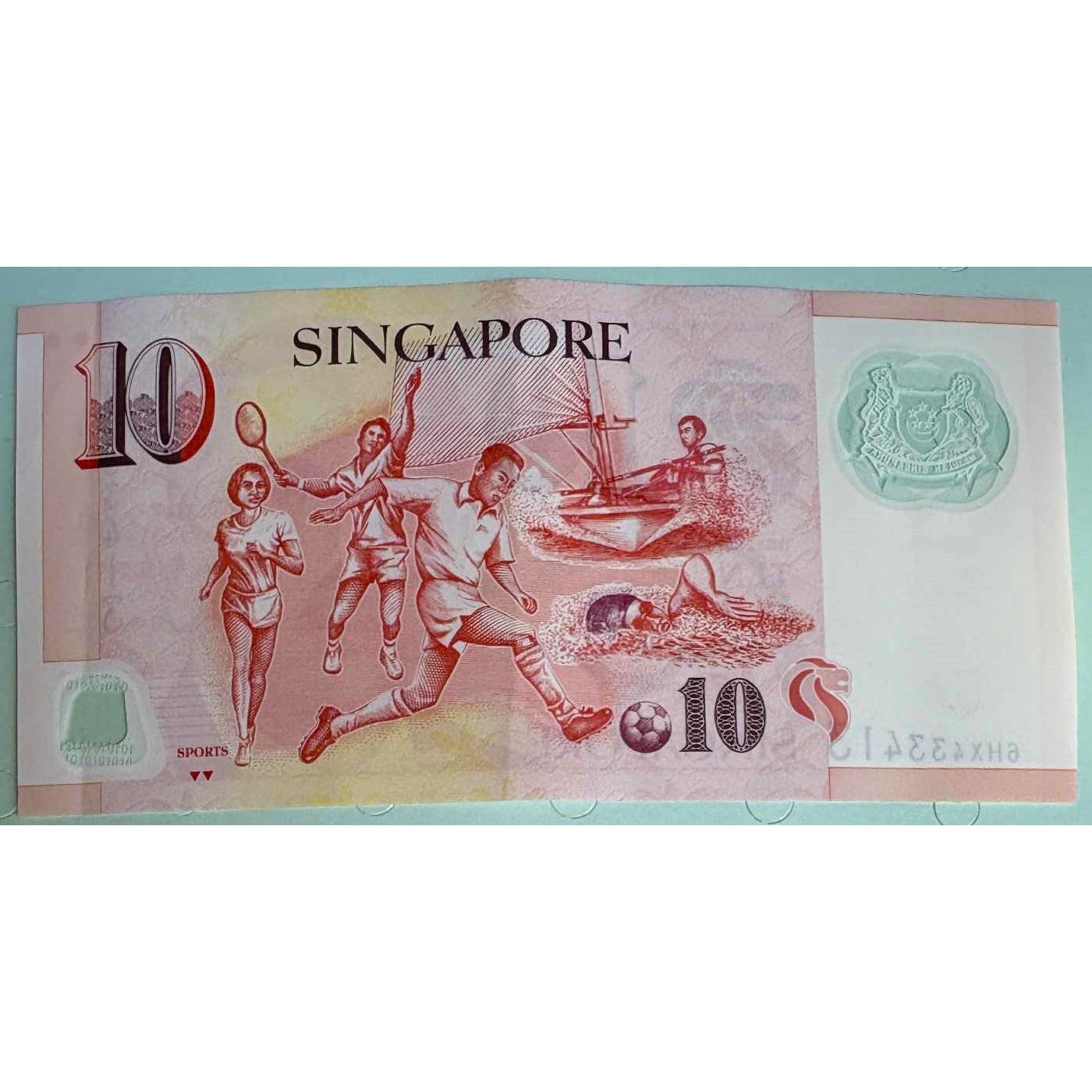 Singapore $10 Dollars Banknote P48 Circulated 2 solid inverted triangles