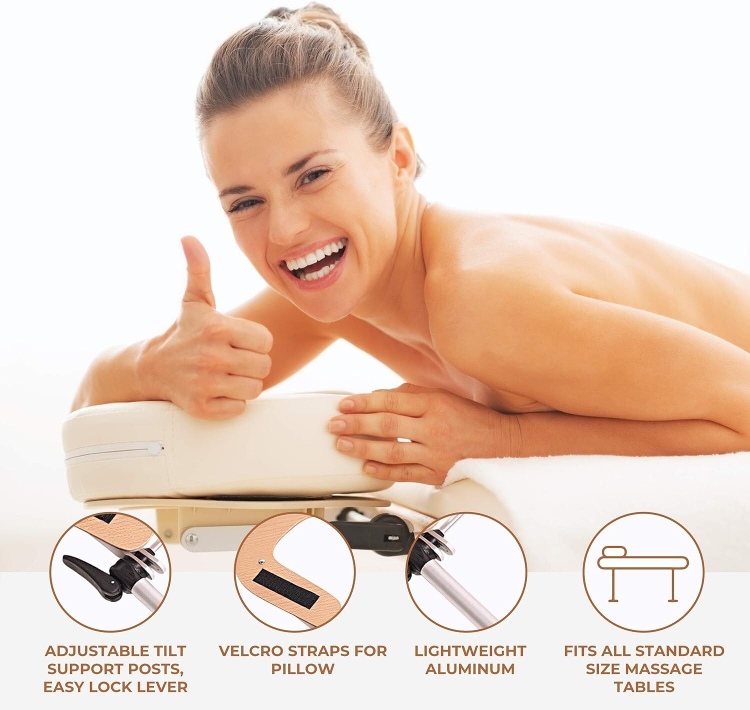 Ultra-Light Aluminum Face Space Holder - Adjustable Headrest - Massage Tables