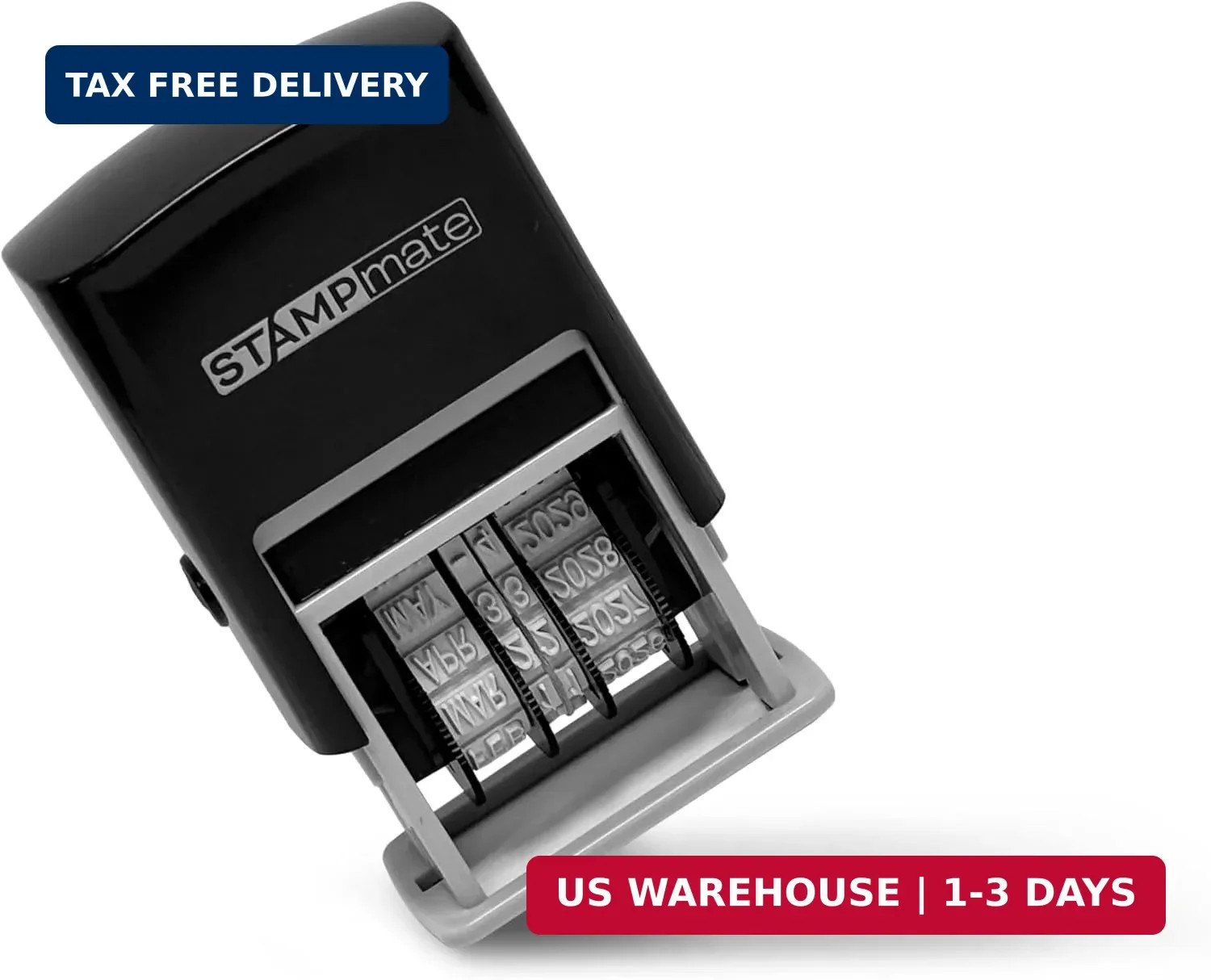 Self-Inking Date Stamp - Adjustable Month, Day, Year - for Office Organization,