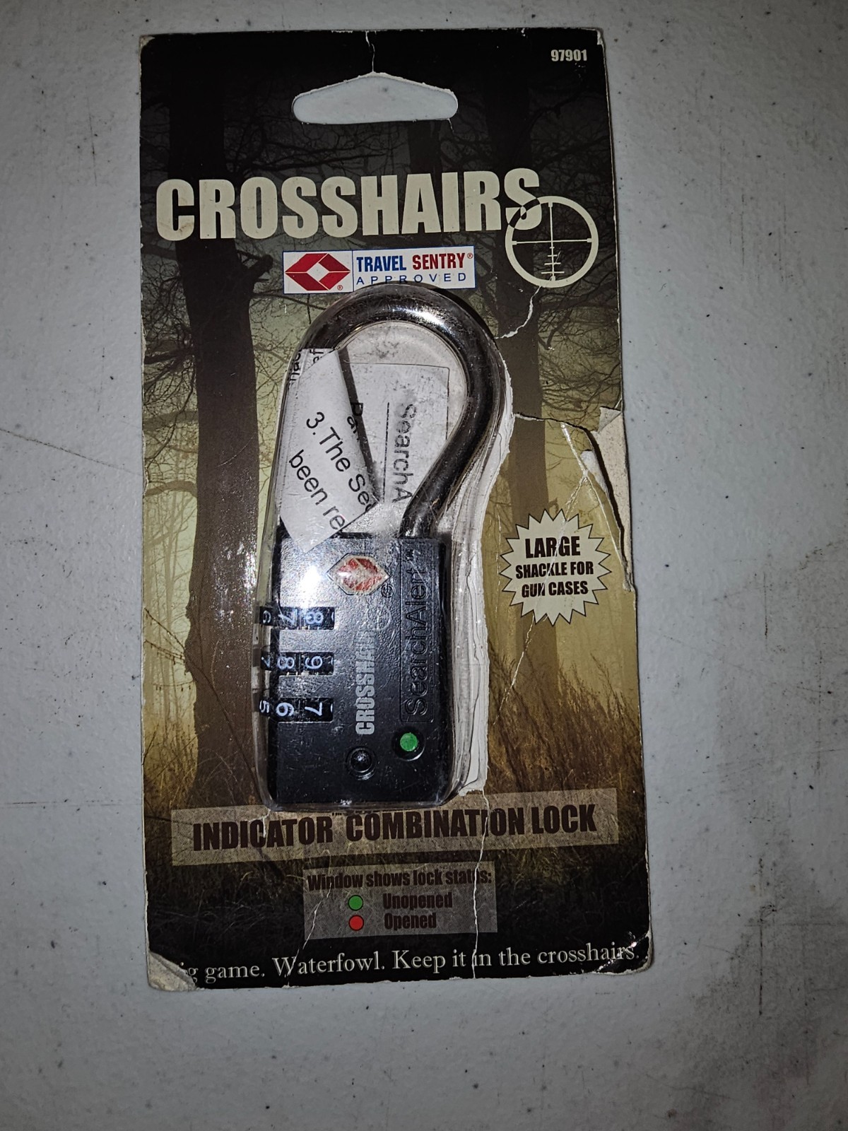 NEW, torn paper,  Crosshairs Shackle Indicator Combination Lock