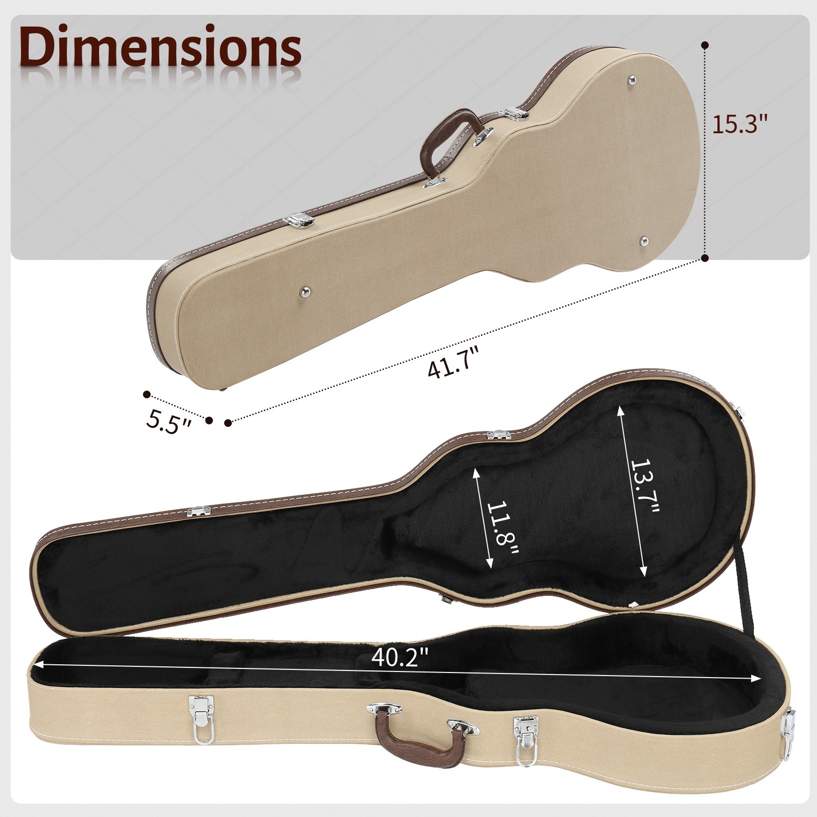 Ktaxon Portable Hard Cases Deluxe Wooden Carry Case for KLP Electric Guitars