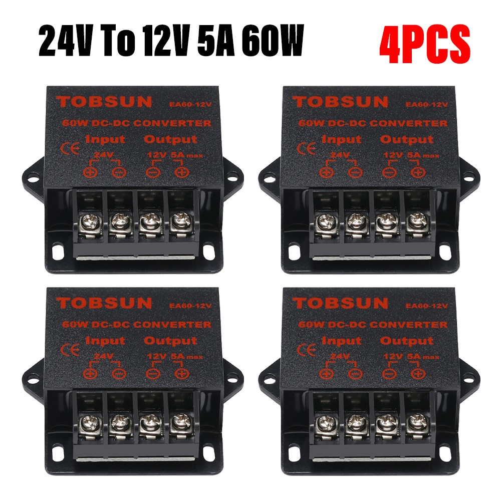24V-12V 5A 60W Step Down DC DC Converter Voltage Reducer Regulator WaterProof 4X