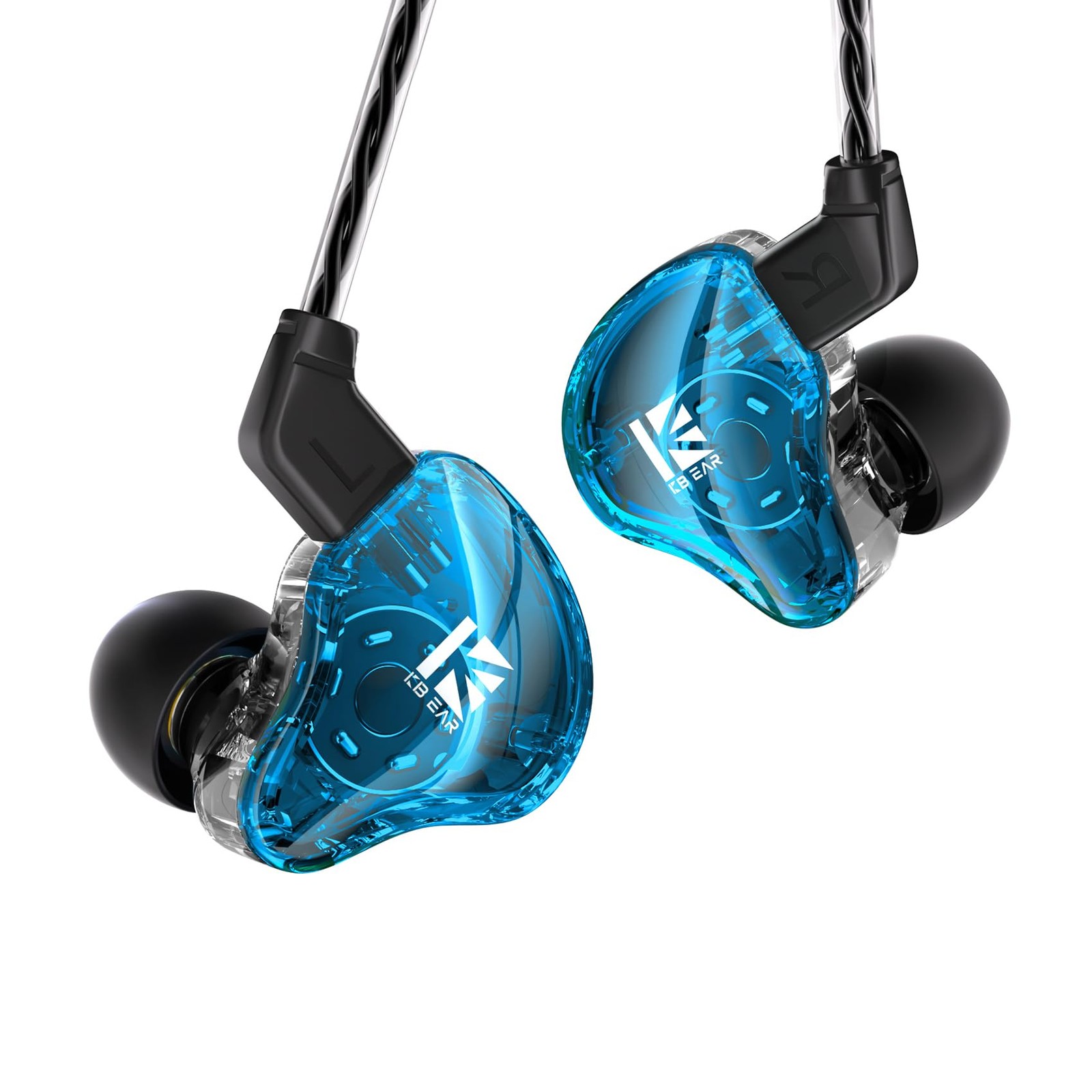 KBEAR KS1 Earphones in Ear Monitor Headphones Super Bass Wired Earbuds, Cryst...