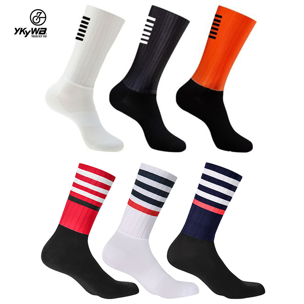 YKYWBIKE Mens Cycling Socks Anti Slip Silicone Unisex Bicycle Running Bike Socks