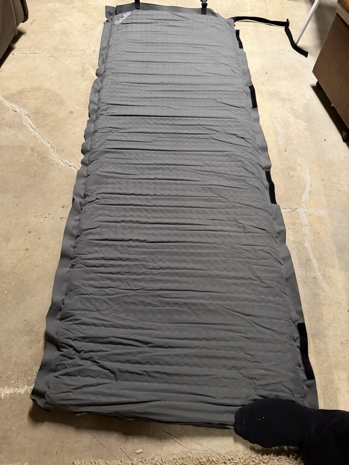 Cabela's Outdoor Gear Youth Sleeping Mat 72”x 21” Self Inflating Roll Up Gray