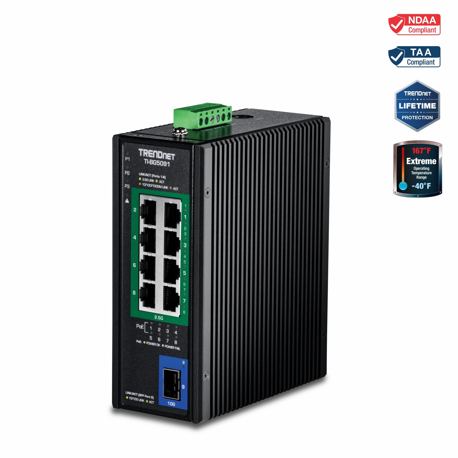 TRENDnet TPE-B541 5-Port Gigabit PoE++ Powered Managed Switch with PoE