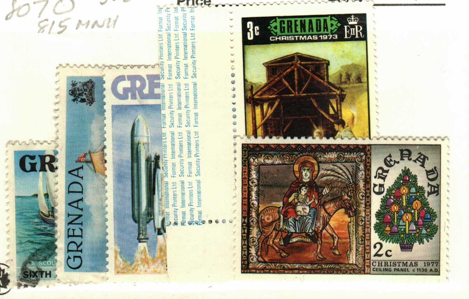 Grenada #522 MNH, 807 used, 815,  842 MNH