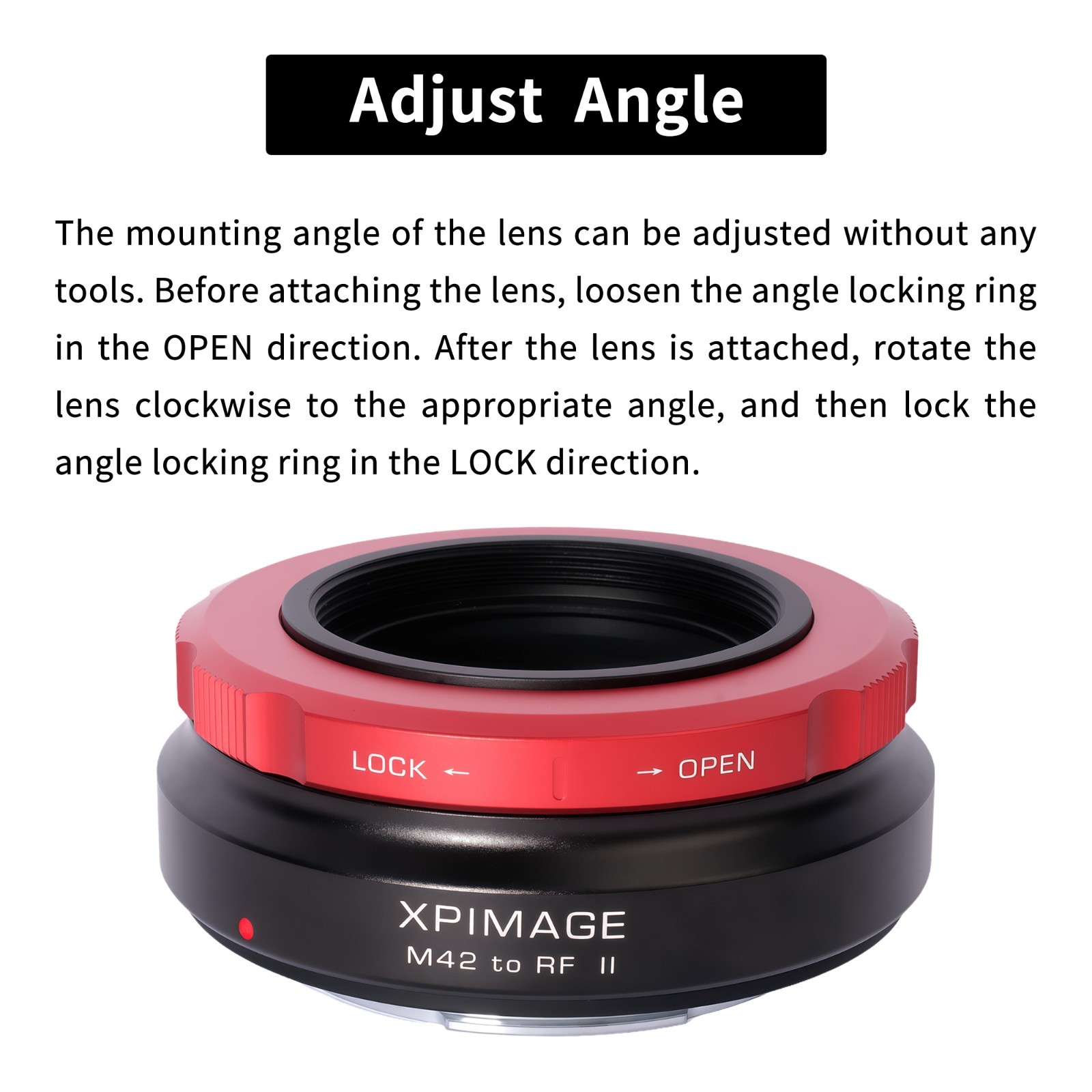 XPIMAGE Lens Mount Adapter Ring for M42 Screw Thread Lens to Canon EOS RF Camera