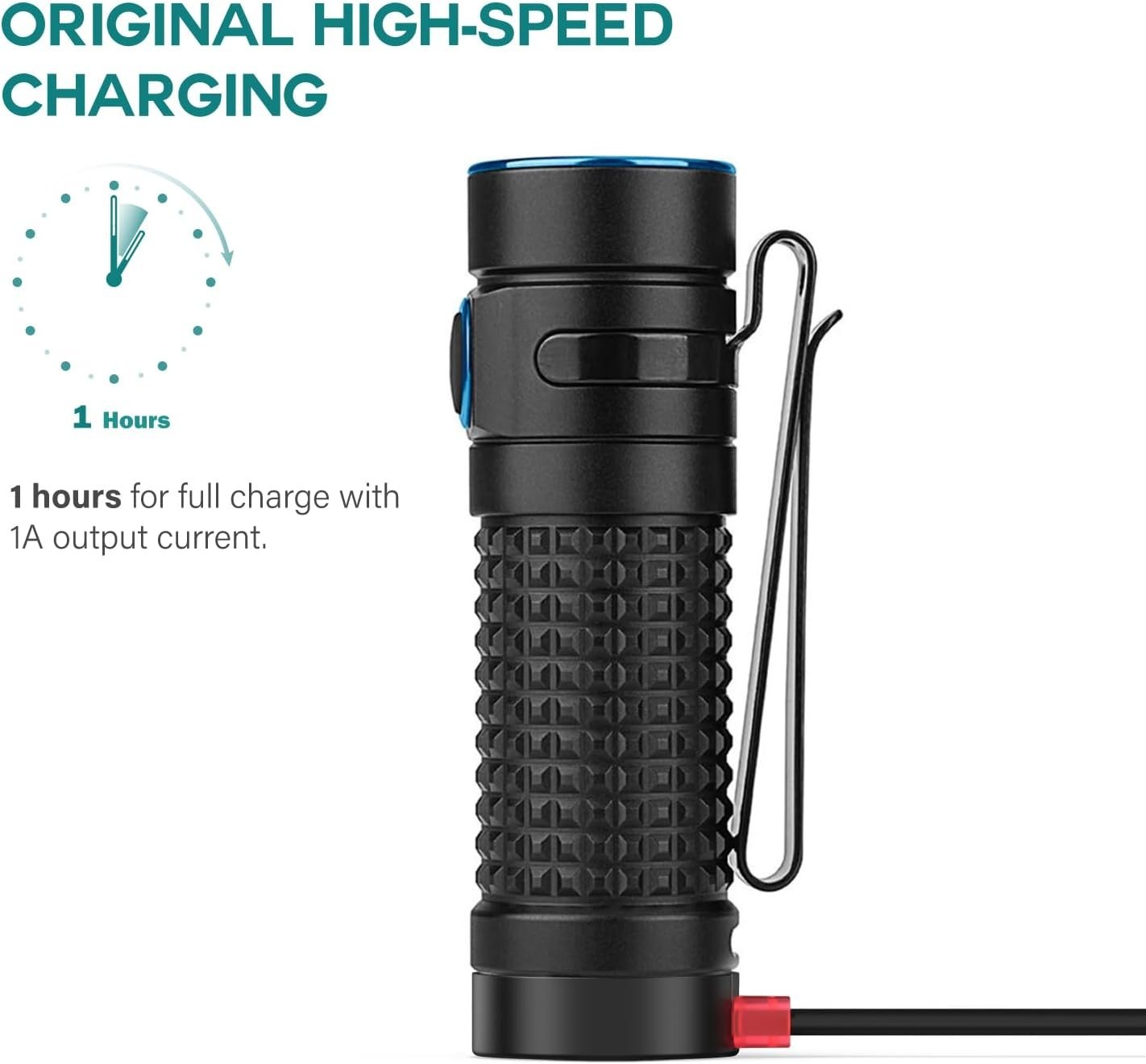 Universal Magnetic Charger for Olight Flashlights - Secure & Lightweight Design
