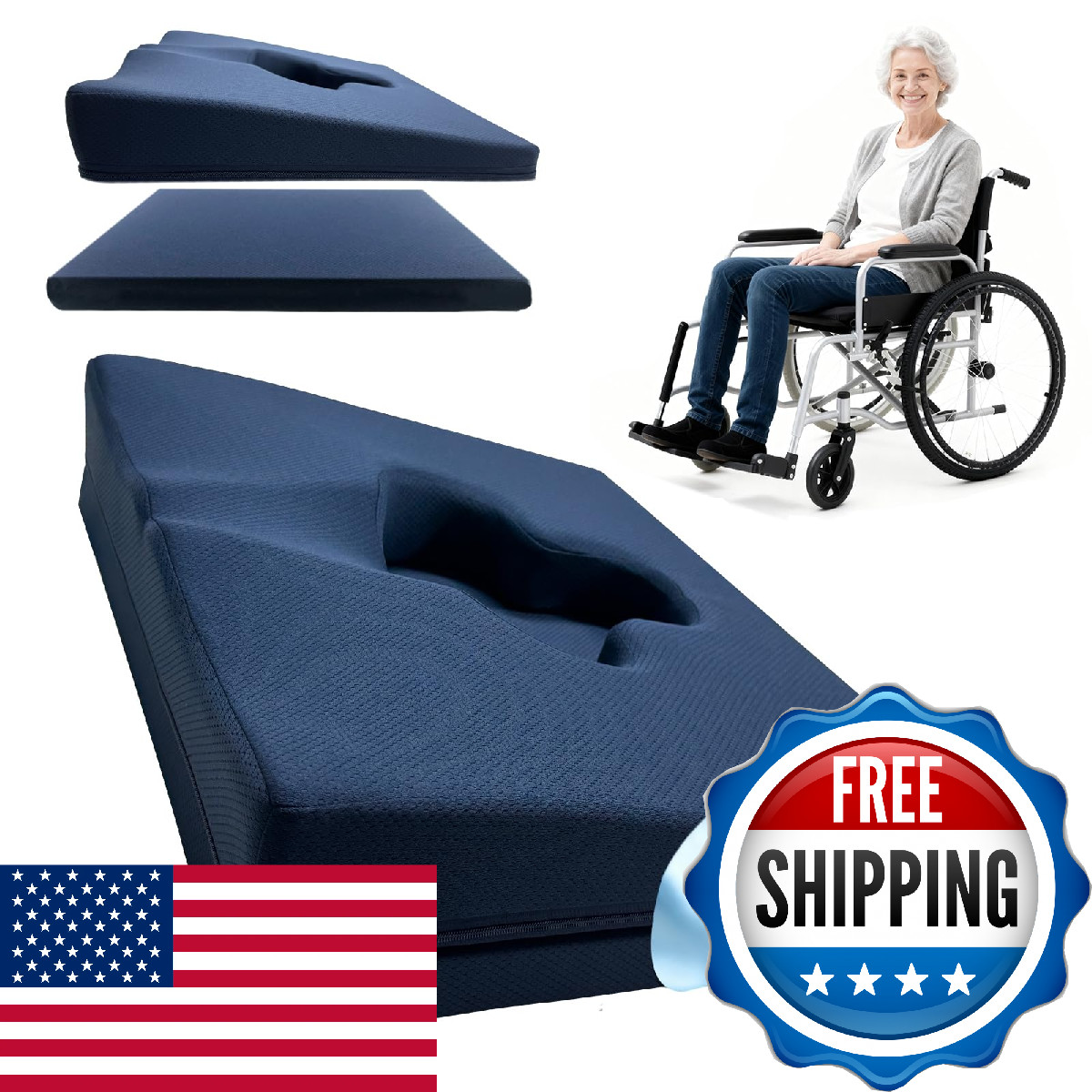Rivquvi Gel Wheelchair Seat Cushion,Bed Sore Cushions for Butt,Office Chair Pres