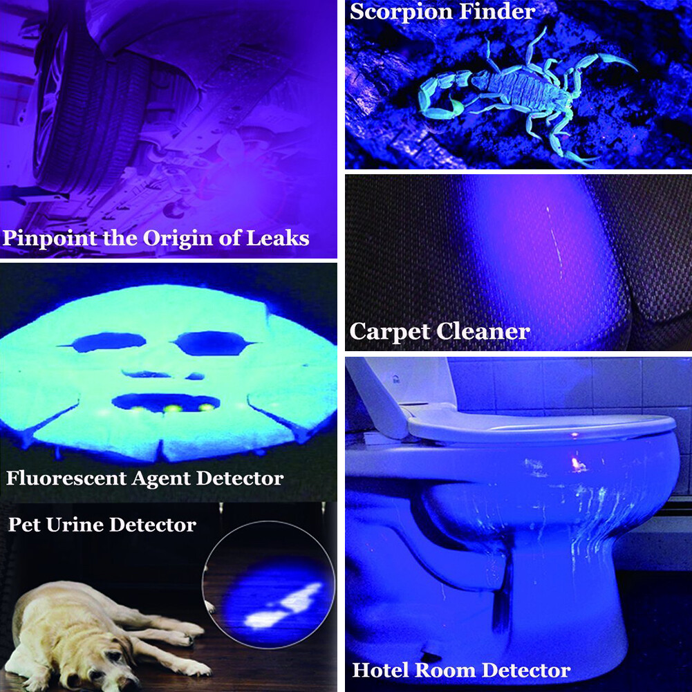 100 LED UV Flashlight Ultraviolet Blacklight Detector Handheld Torch Light 395nm