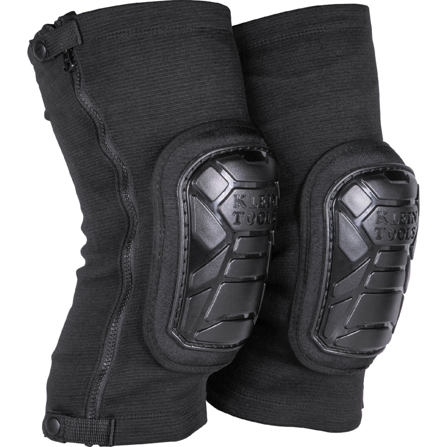 Klein Tools 60630 Tough-Flex Knee Sleeves For Work, Sleeve Zipper, Black, L/XL