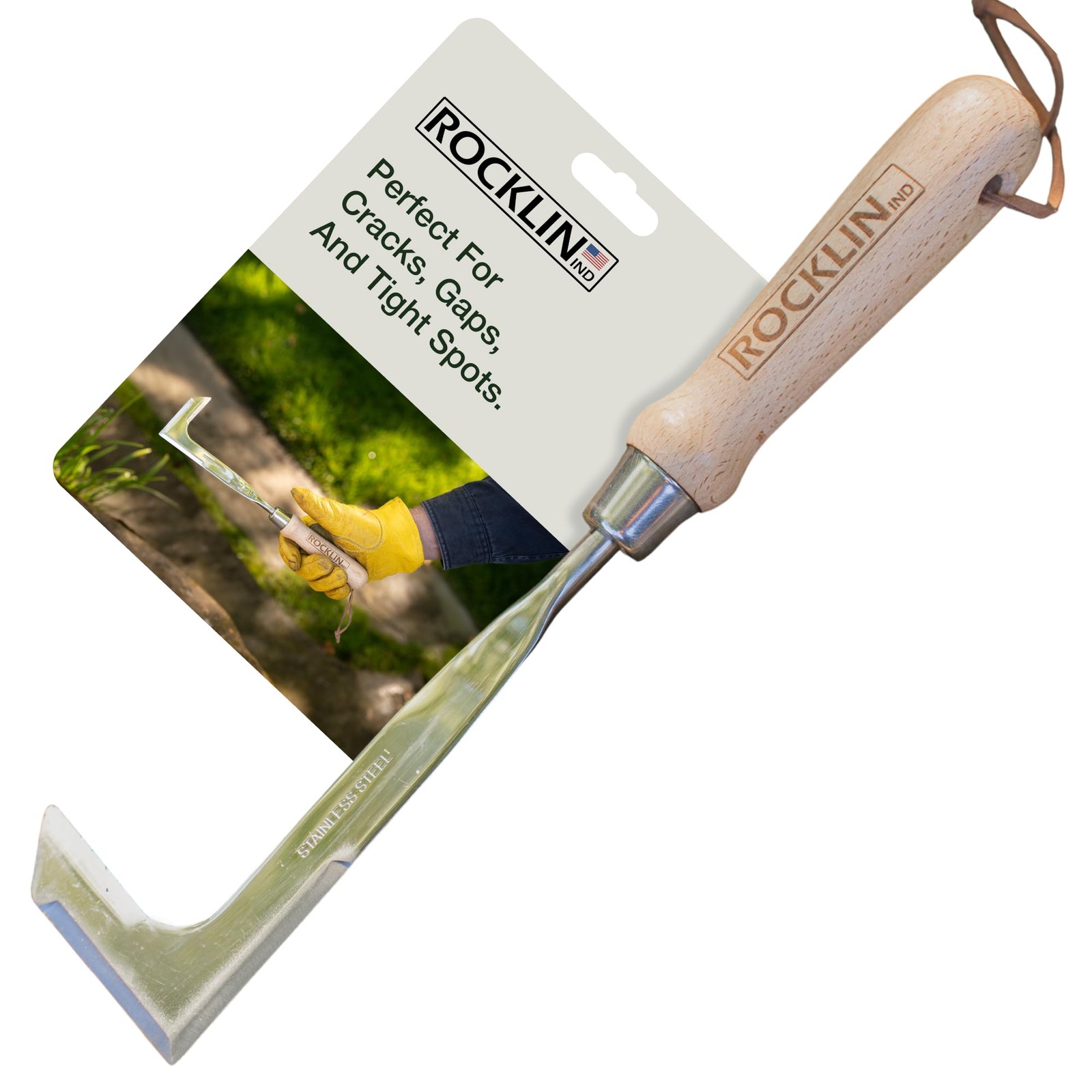 Rocklin™ Crack Weeder – 13" Stainless Steel Manual Crevice Weeding Gray