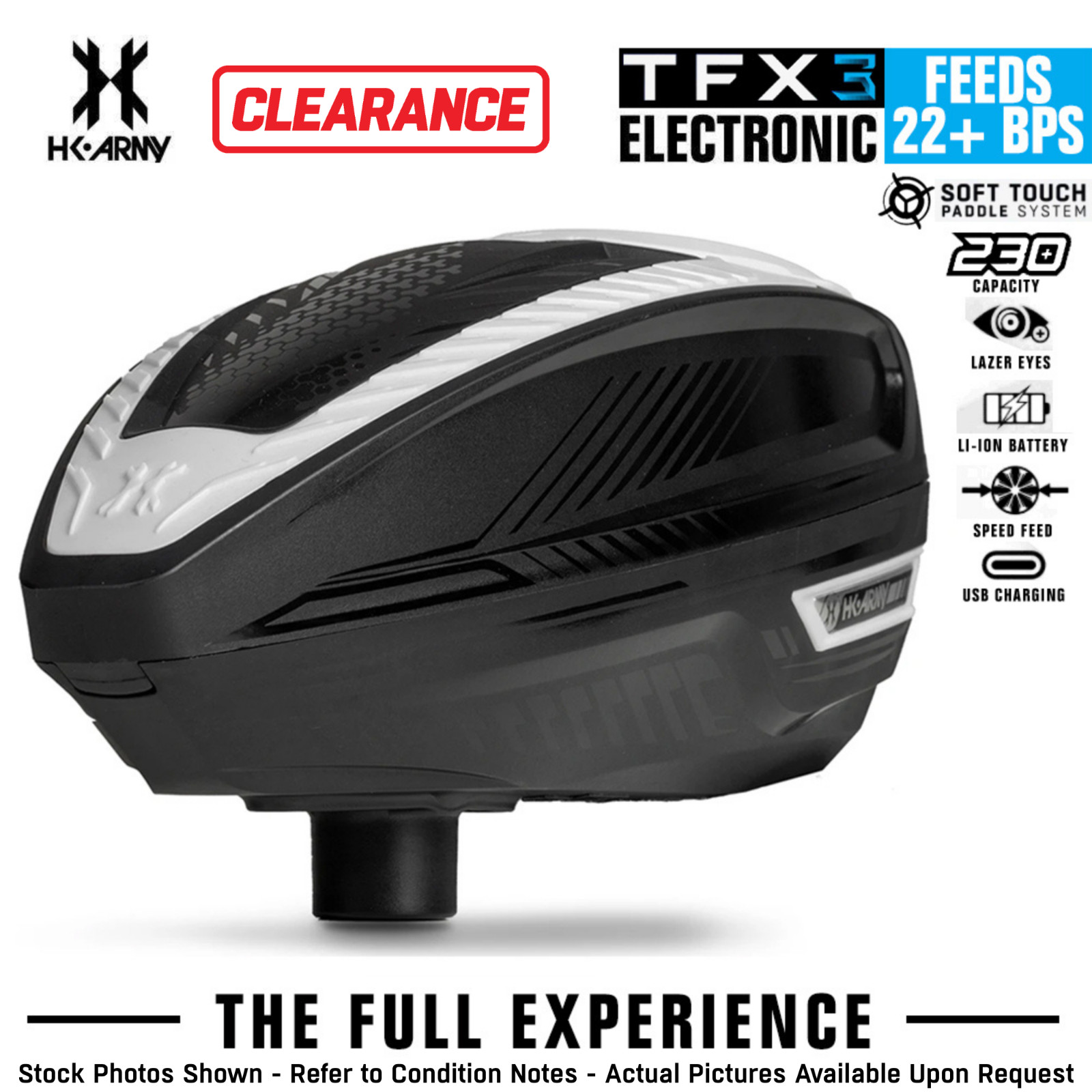 CLEARANCE HK Army TFX 3.0 Electronic Loader Hopper Black/White - 22+ BPS