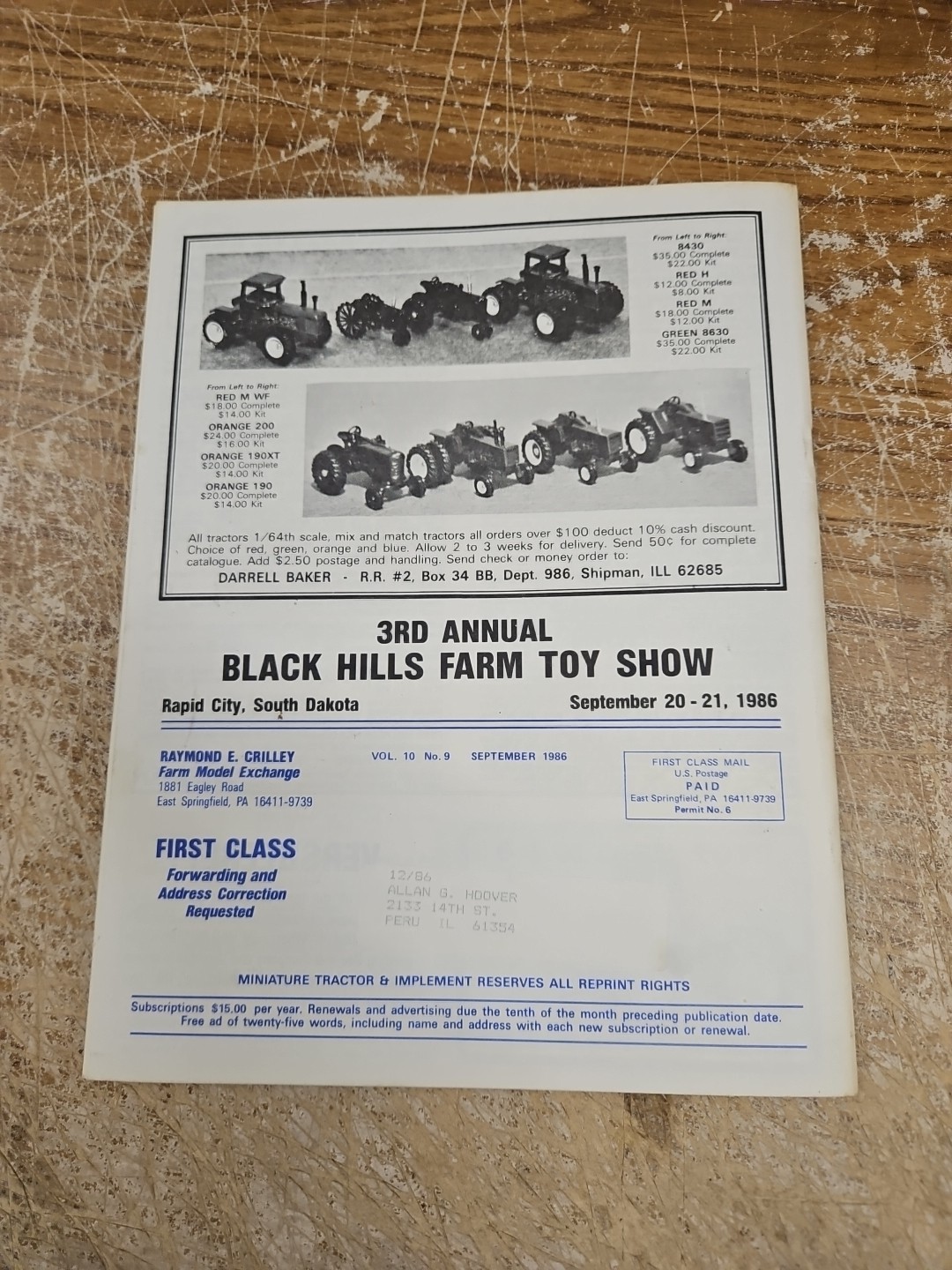 Miniature Tractor & Implement Magazine Sept 1986 CLAAS Dominator Combine