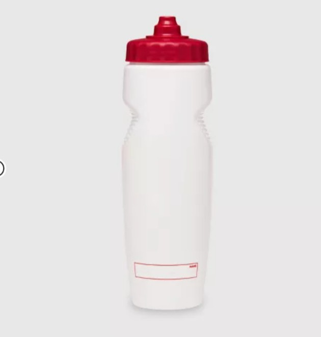 Champion Quench Squeeze Bottle 24oz - White/Red, Leak Proof, One Way Valve