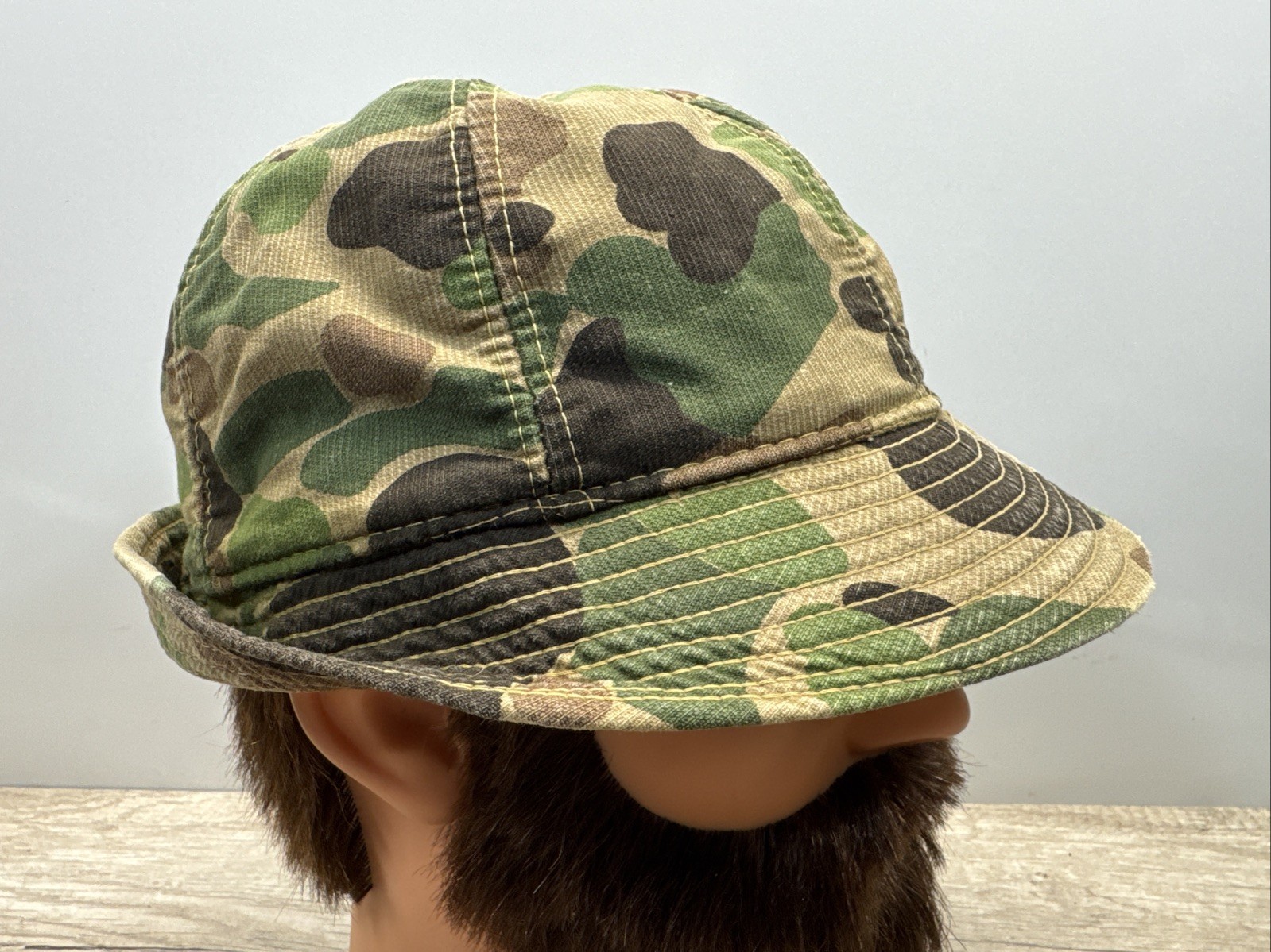 VTG Woodland Spot Camo Jones Hunting Cap Bucket Hat XL Kmart Non-Insulated