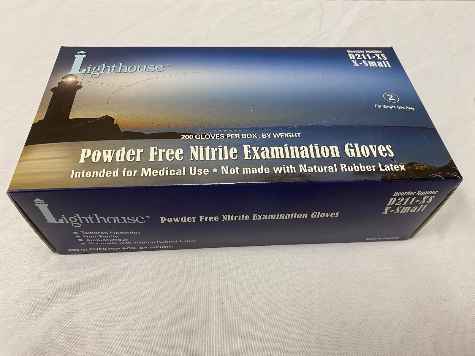 Myers Tire Supply Lighthouse Powder Free Latex Disposable Gloves - XS