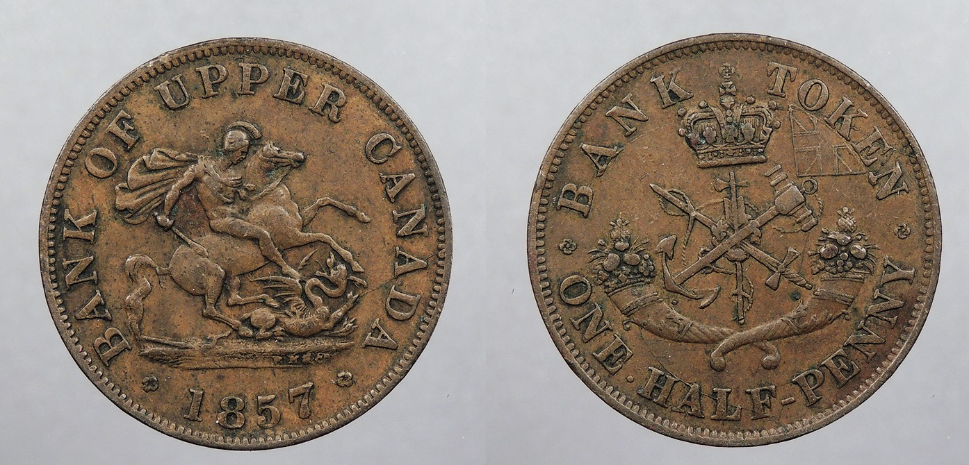 CANADA Upper Canada 1857 Halfpenny Token #WC104959