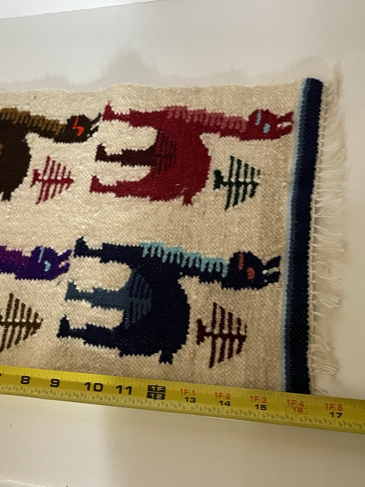 Peruvian colorful handwoven wool wall hangings-Llama, and Peruvian figures