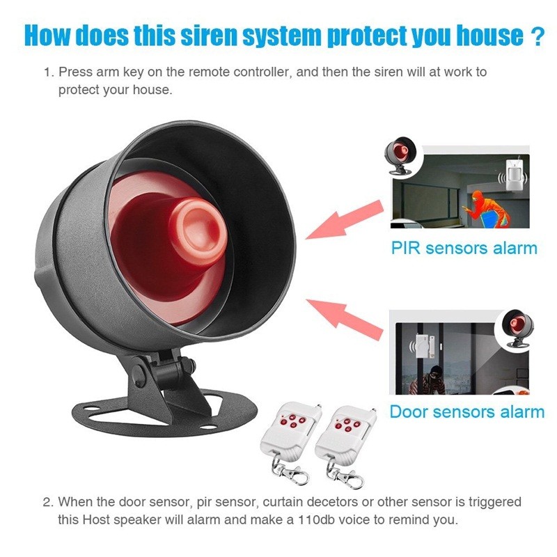Wireless Intrusion Warning Kit Door Window Sensors Manual Remote Controller