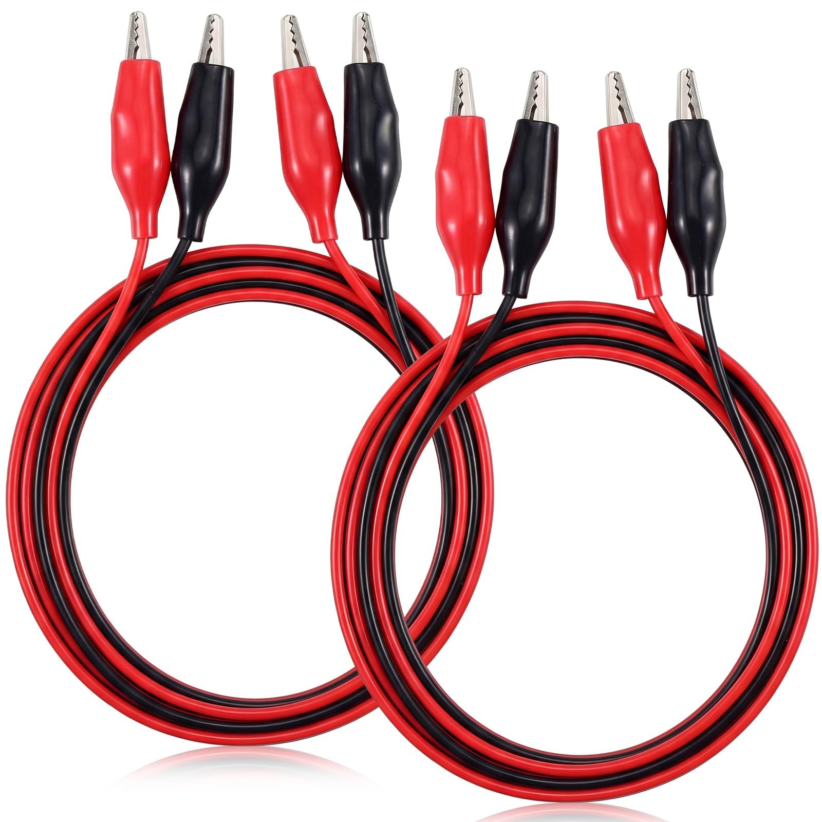 4 Pcs Alligator Clips Electrical, 40 Inches Test Leads with Alligator Clips, ...
