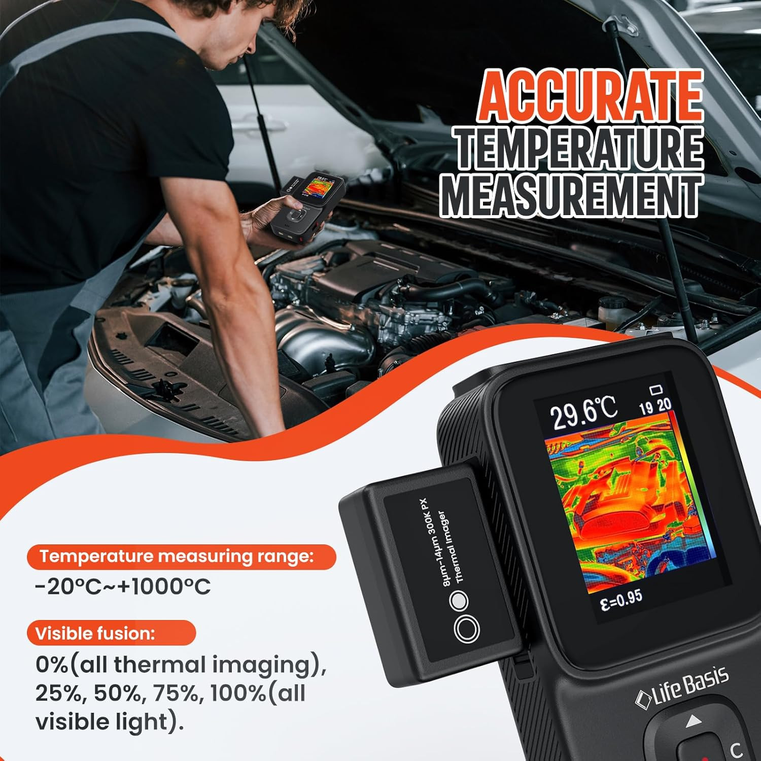 5-in-1 Wall Scanner: Stud Finder, Thermal Imager & Moisture Meter Combo