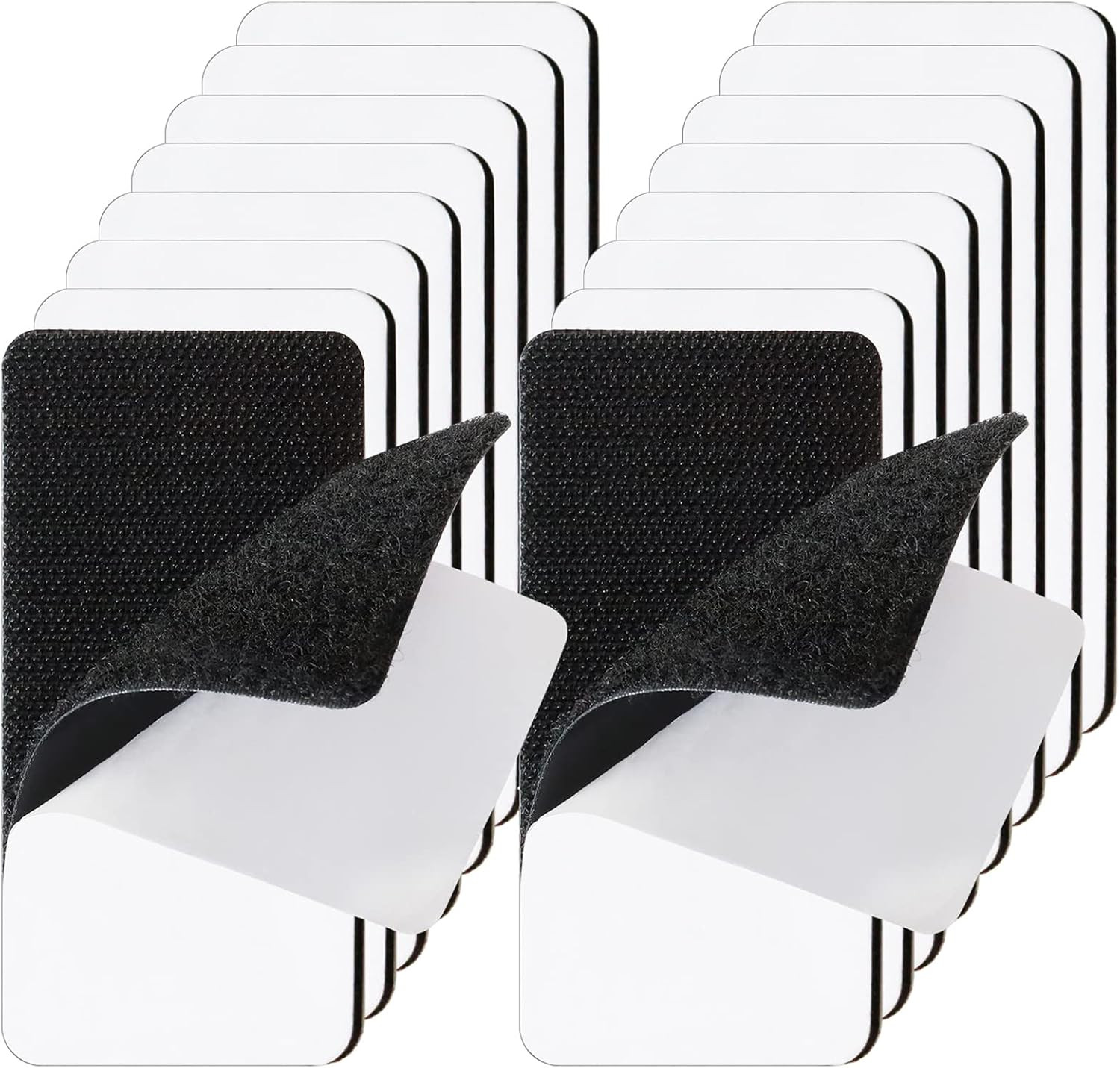 16 Sets 2X4 Inch Strips with Adhesive - Heavy Duty Hook and Loop Tape - Strength