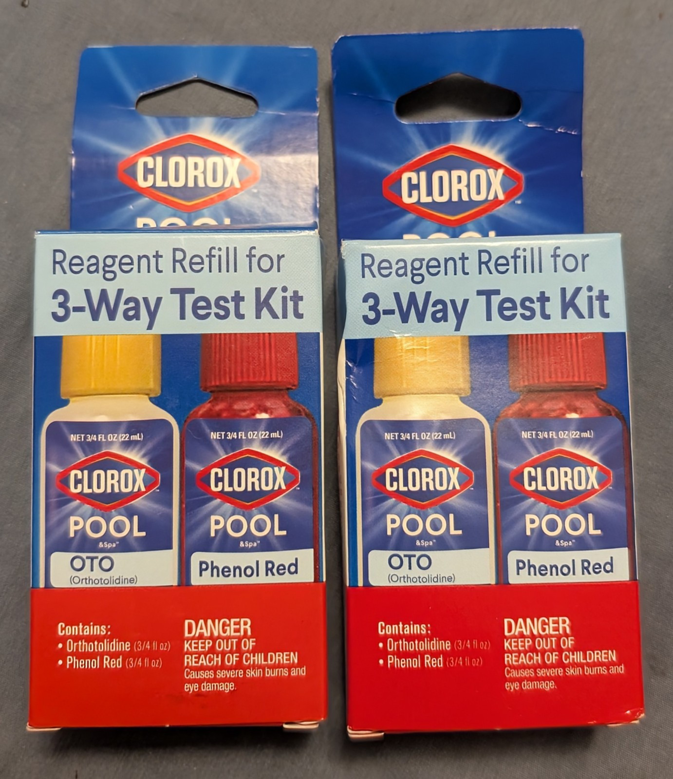 Clorox Reagent Refill for 3-Way Test Kit OTO Orthotolidine Phenol Red NEW! 2-Pk