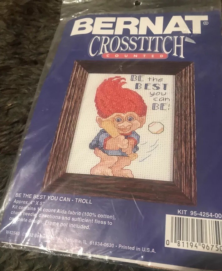 Troll Doll Bernat Crosstitch Kit