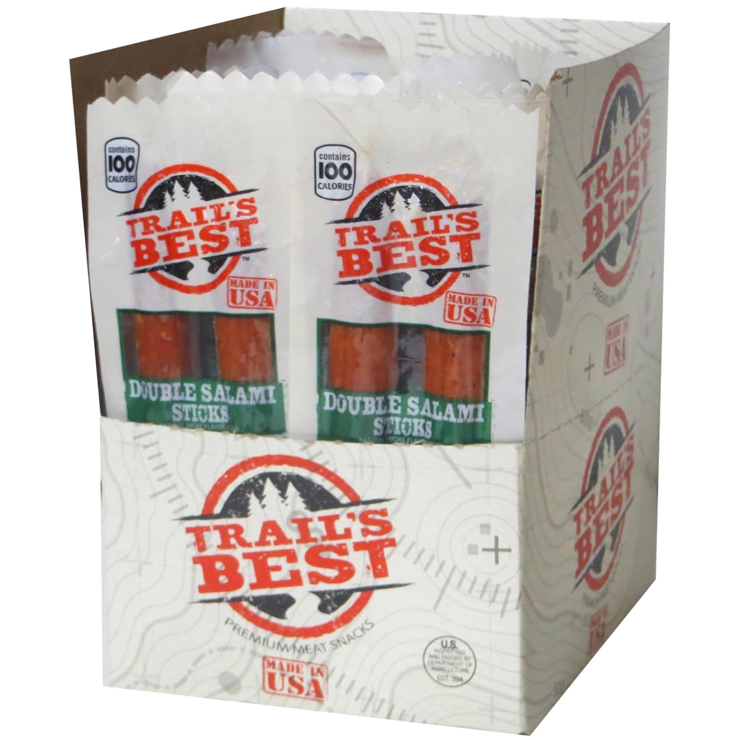 Individually Wrapped Protein-Packed Double Salami Sticks - 20 Count, Made in USA