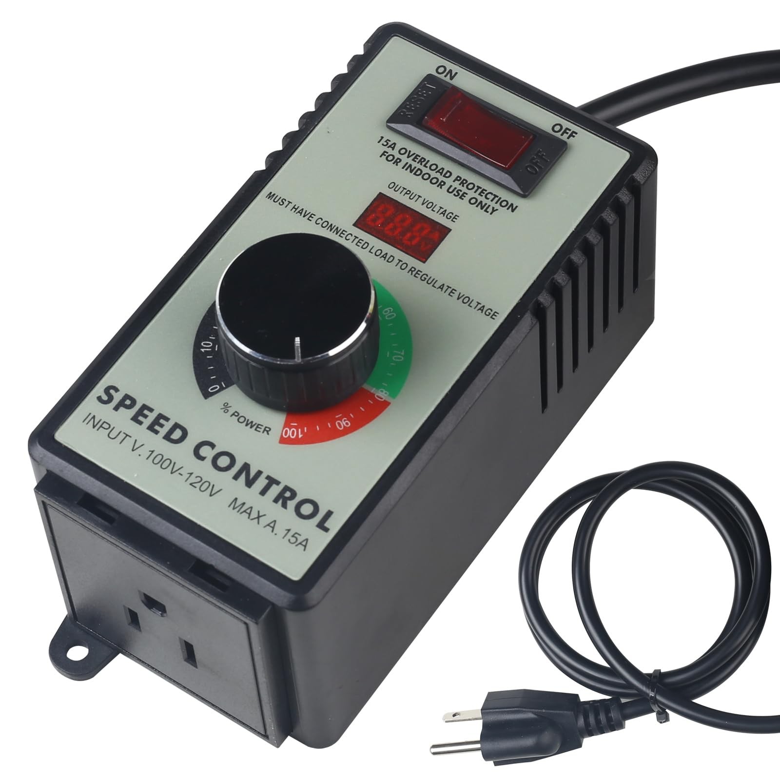 Versatile Ac Motor Speed Controller 100v120v 15a Max Electric Fan Speed Regulato