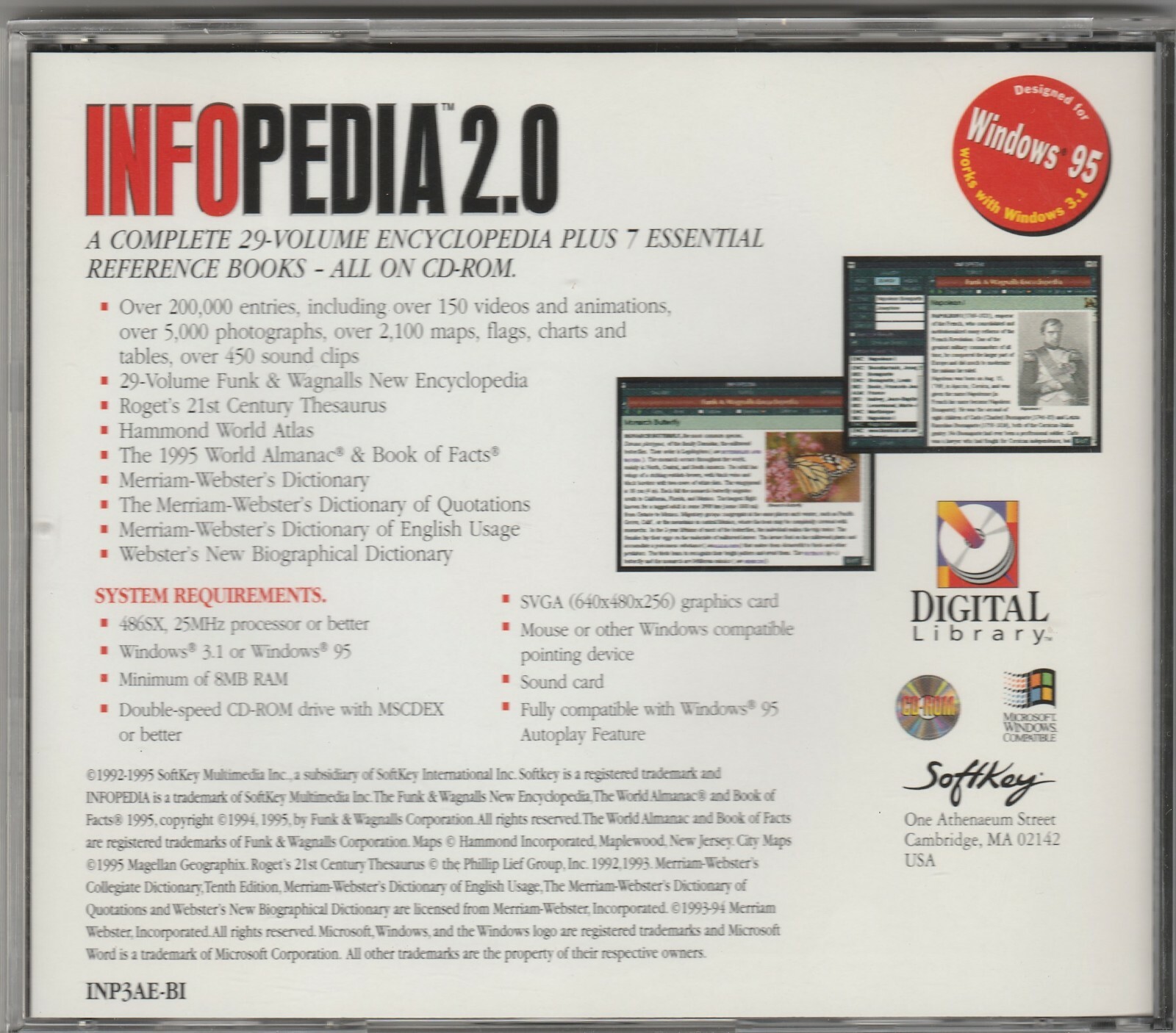 InfoPedia 2.0 CD-Rom for Windows by Softkey