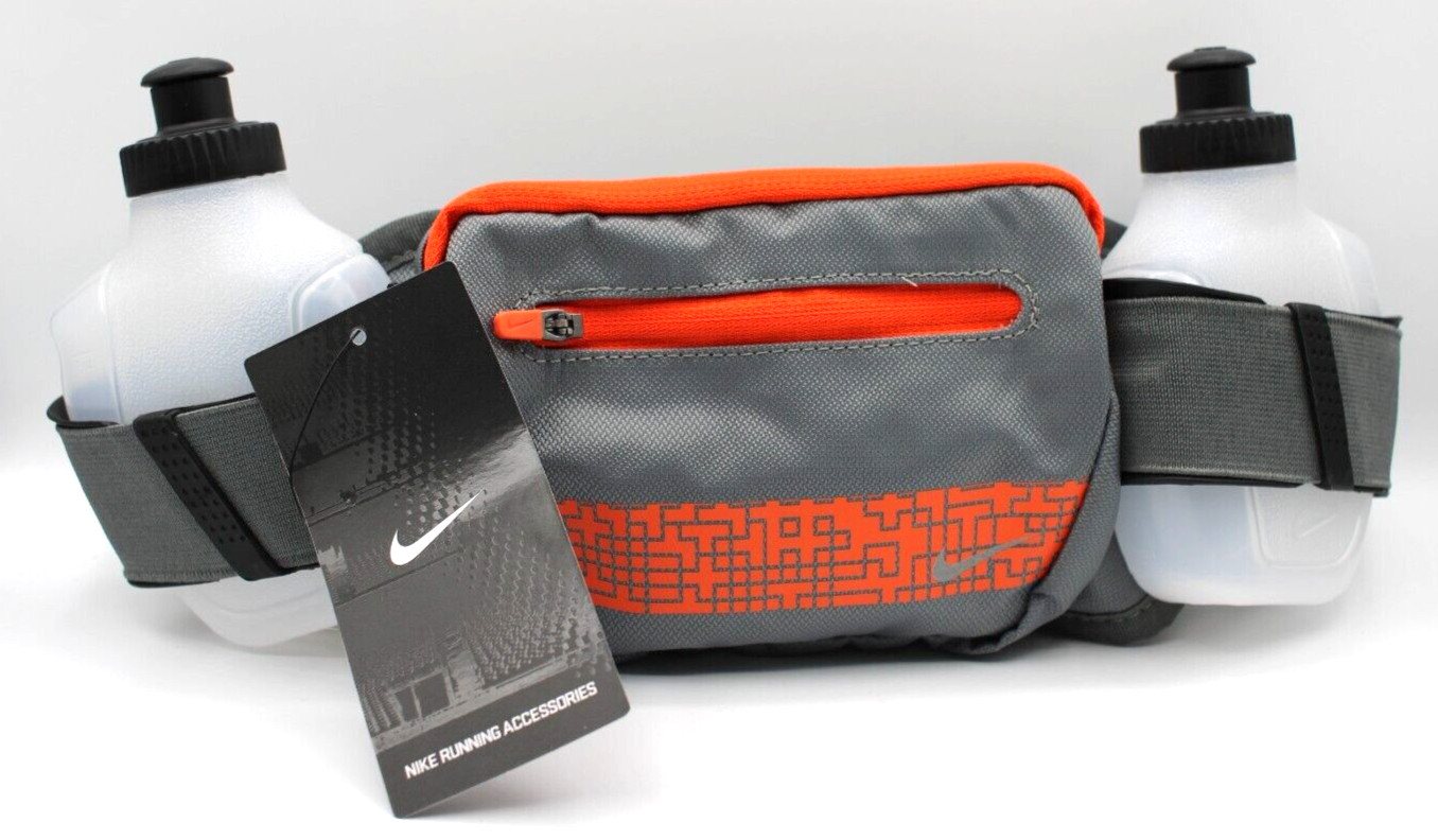 Nike Power 2 Bottle Waistpack Running Belt Adult Team Orange/Tumbled Grey