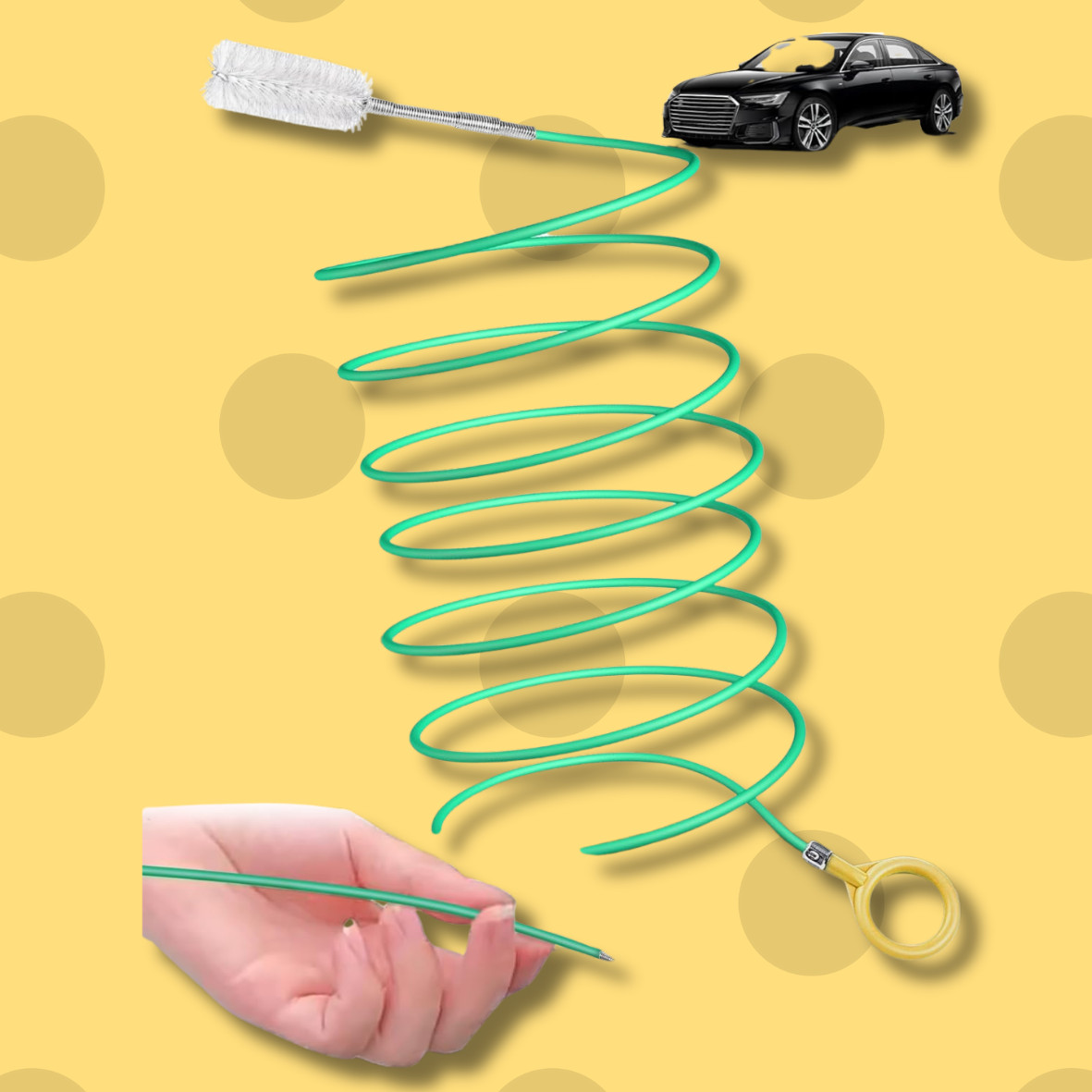 Upgraded Auto Sunroof Cleaning Tool Long 120 Inch Flexible Drain Brush for Car