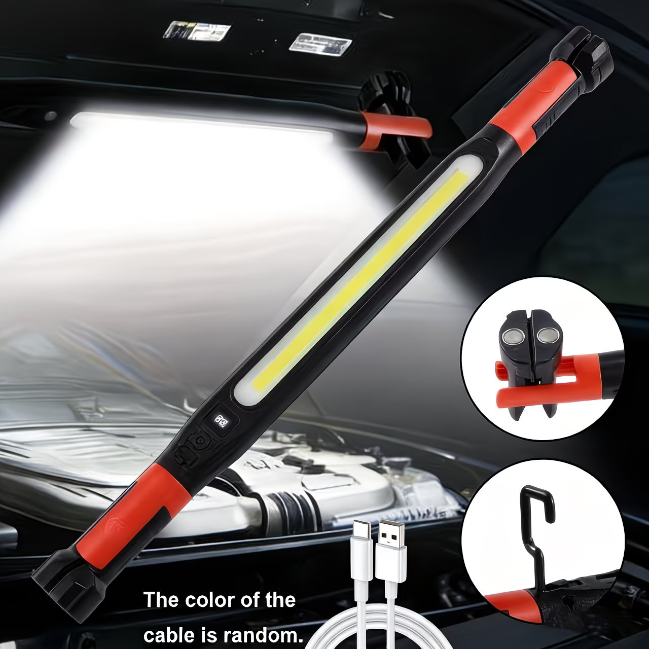 Under Hood Work Light Bar  LED Magnetic Light with Hooks Cordless RechargeableUS