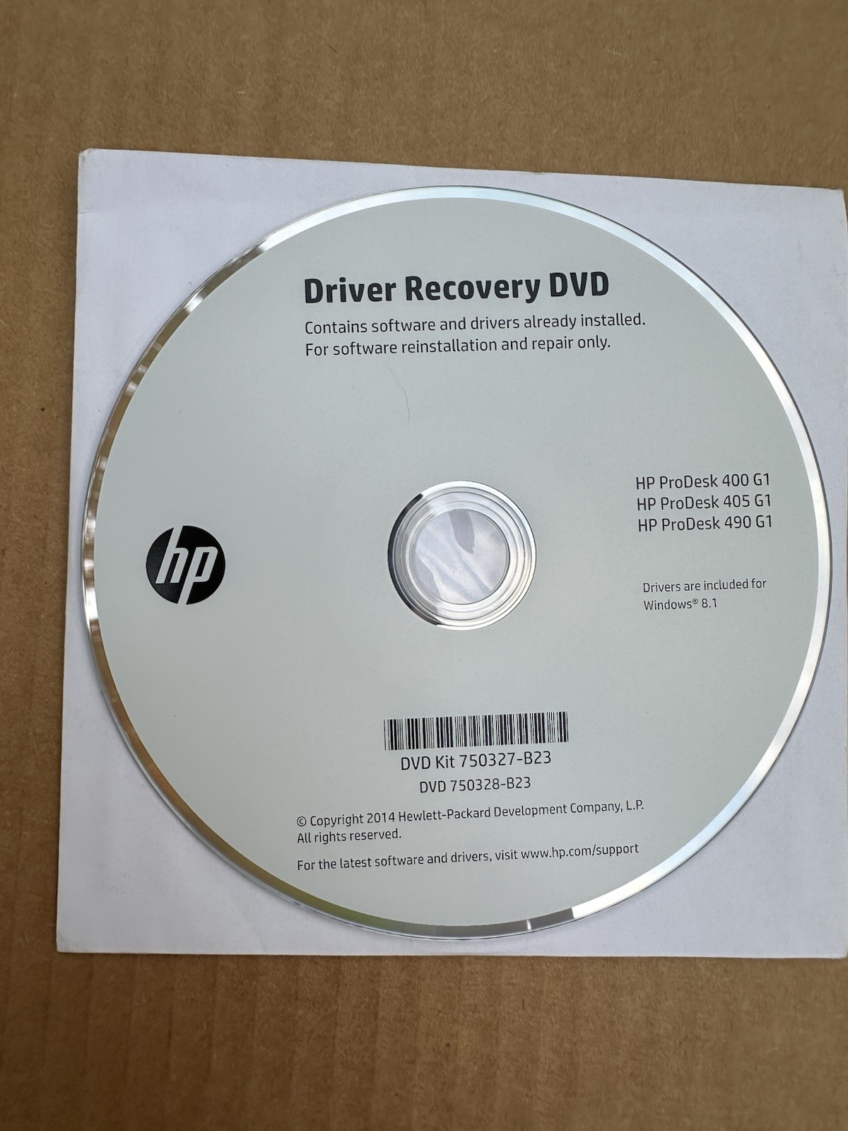 Driver Recovery DVD HP ProDesk 400 G1, 405 G1, 490 G1